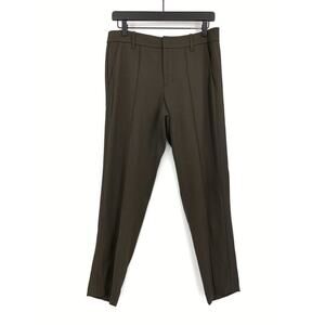 VINCE Stitch Front Seam Cropped Trouser Pant Olive Green 4